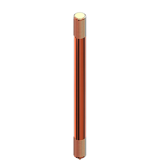 Pure Copper Earth Rods Threaded